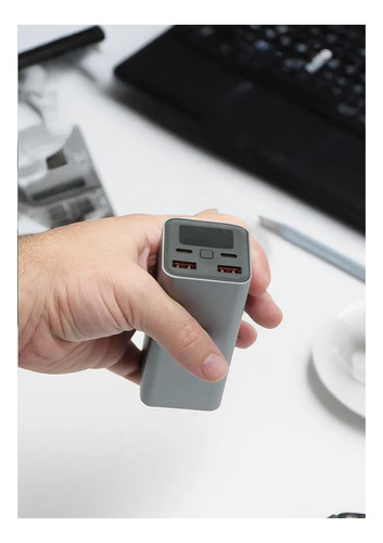 Cargador Carga Rapida Portátil 100w 20.000mah 2usb C+ 2 A Color Plateado