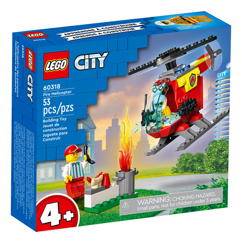 Bloque Lego City Helicóptero De Bomberos 53 Piezas 60318