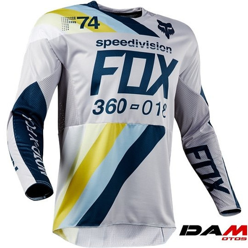 Jersey Fox 360 Draftr Gris Grande