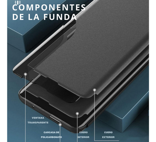 Funda Para Galaxy A72 Con Mica Varios Modelos Antigolpes Rojo Cuero Sintetico Tapa Magnetica