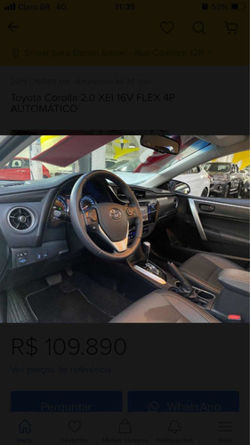 Imagem 12 de 14 de Toyota Corolla 2019 2.0 16v Xei Flex Multi-drive S 4p