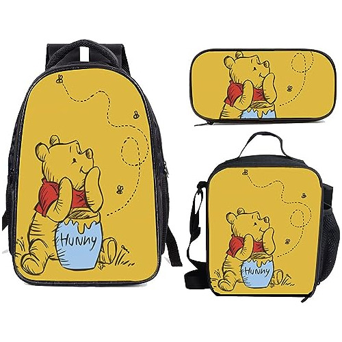 Conjunto De 3 Bolsas Escolares De Winnie The Pooh Niño...