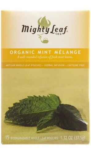 Mighty Leaf Organic Tea, Menta Melange, Bolsas De Hojas