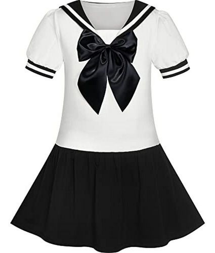 Vestido De Marinera Para Niñas, Talla 6-14