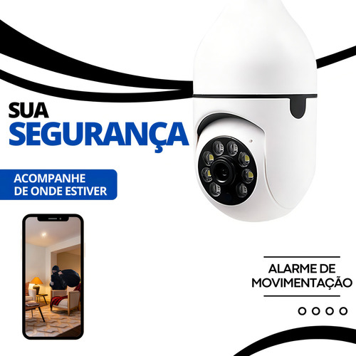 Câmera Lâmpada Jortan Jt-8177 Wifi Giratória Hd 360 Noturna Branco