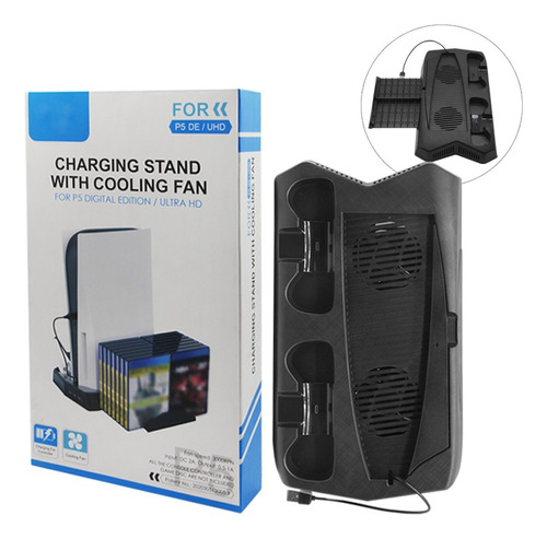 Suporte Cooler Carregador 3usb Compatível Playstation 5 Base