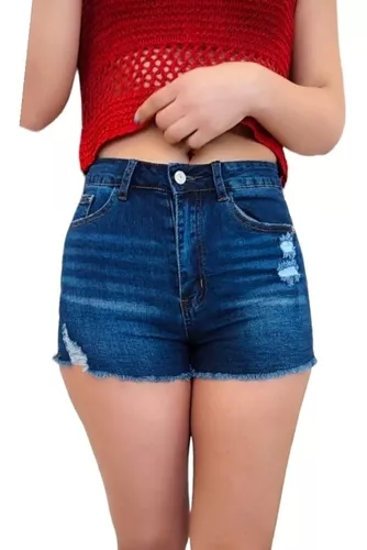 Short jean mujer celeste silena tiro alto cintura Pieers