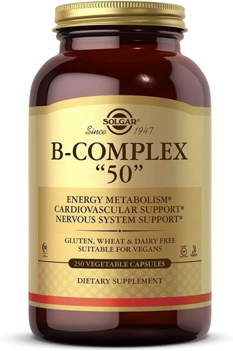 Vitamina B Complex 50 Solgar 250 Capsulas Vegetales