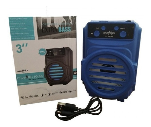 Mini Parlante Recargable Gts 1348 / Bluetooth / Fm / Usb