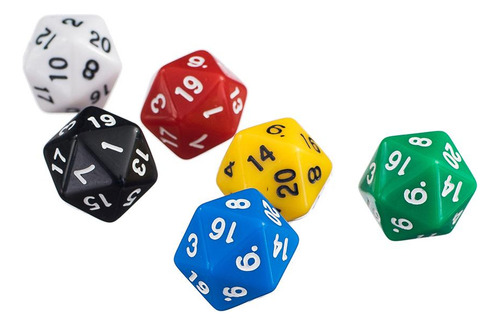 6 X Dados Multicolores De 2 Cm Y 20 Para Juegos De Cartas De