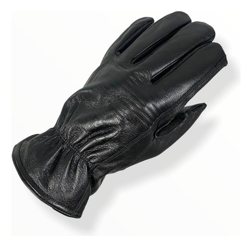 Luva Couro Moto Custom Old School Cafe Racer Harley Davidson Cor Preto Tamanho P