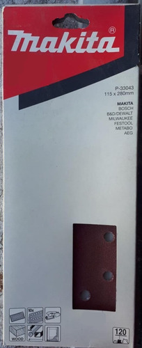 Lija Perforada P/ Madera De 1/2 G120 10 Piezas Makita P33043