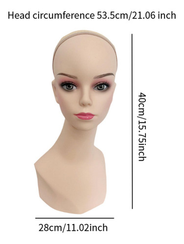Cabeza De Maniquí De Práctica Con Maquillaje, Resistente,