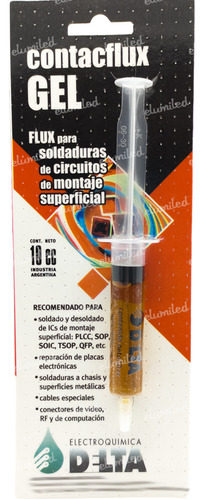 10 Contacflux Gel Flux Para Soldaduras Jeringa 10cc - Delta