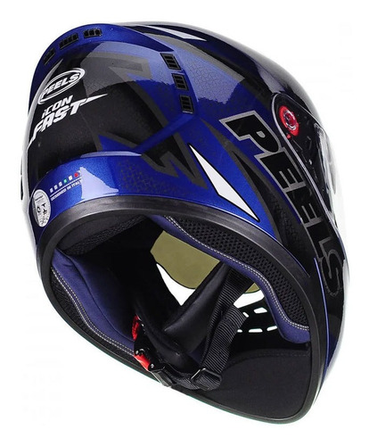Imagem 3 de 4 de Capacete Peels Icon Fast Azul Metálico/branco