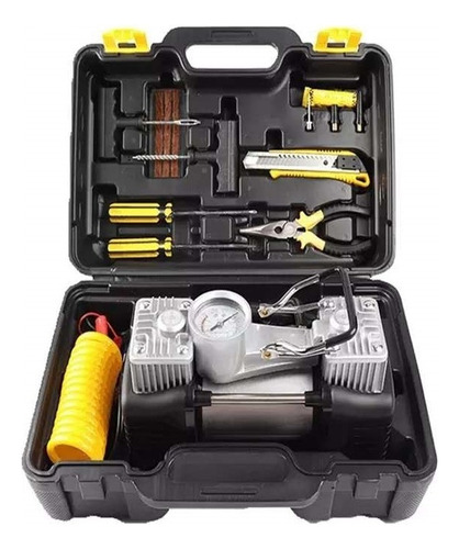 Compresor Aire Caja Doble Cilindro 12v Inflador Neumáticos