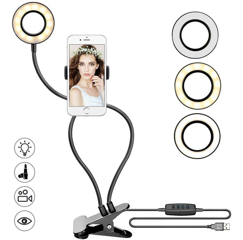 Anillo Luz Led Selfie Ring Celular Soporte Foto Luz Camara ®