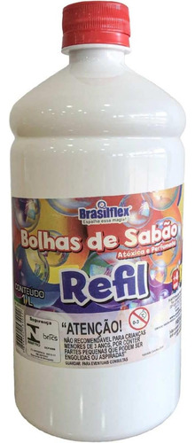 Refil Liquido Para Bolhas De Sabao 1 Litro Brasilflex