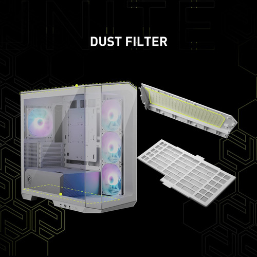 Funda Para Pc Msi Mag Pano M100r Pz Blanca Micro-atx Con 4 V