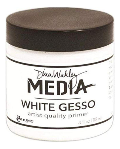 Dina Wakley Media Gesso Tarro De 4 Onzas, Color Blanco