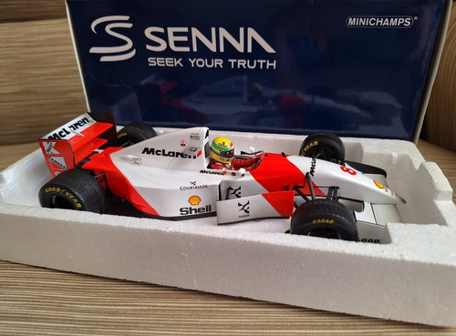 F1 Mclaren Mp4/8 Gp Europa Dirty Version Ayrton Senna 1/18 Branco