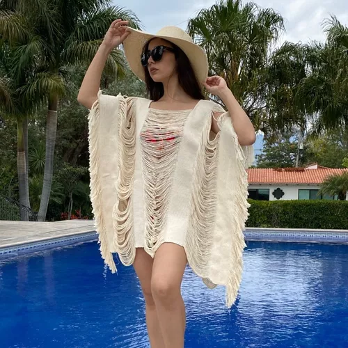 Salida De Playa Pareo Vestido Deshilado Cuello Cuadro Mujer en venta en  Zapopan Jalisco por sólo $   Mexico