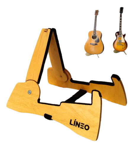 Soporte Pie Madera Transportable Guitarra Bajo Ukelele