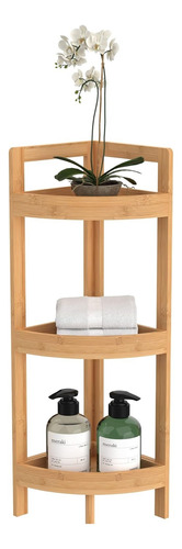 Estantería Organizador Esquinero  Bamboo 3 Estantes Madera