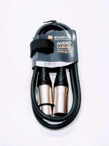 Cable Canon Microfono Xlr Macho Hembra Ampro Stagelab 1m