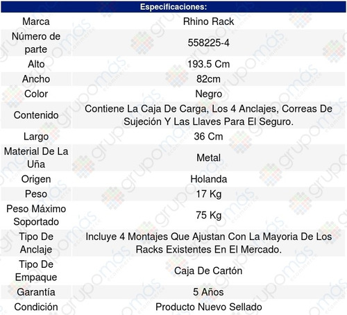 Rhino Rack Caja De Carga Zenith 400 Litros