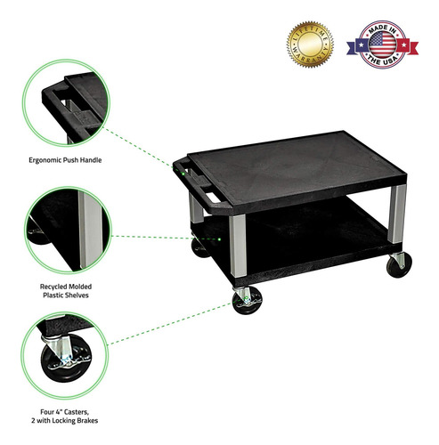 Luxor Wt16 -n 16h Av Cart Two Stantes: Nickel Legs, De