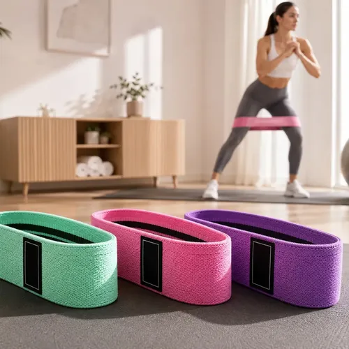 Kit 3 Faixa Elástica- Marca: Jcanova Store - Mini Band Hip Band Academia Glúteo Musculação Pilates Yoga Tecido Antiderrapante Leve Médio Forte Treino Funcional