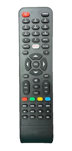 Controle Remoto Tv Led Smart 3d Philco C/ Netflix E Youtube