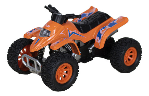 Miniatura Moto Quadriciclo 1:32 Fricção 4x4 Brinquedo 11cm Cor Laranja