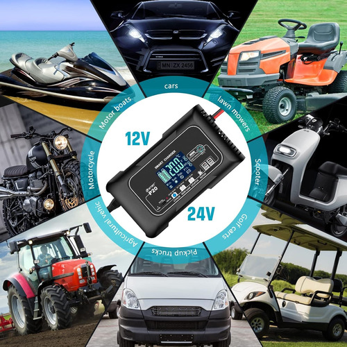 Cargador De Bateria Rapido Inteligente Litio 12v 24v