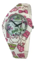 Comprar Reloj Mujer John L Cook Analogo Sport 9451 Silicona Malla Dibujos Bisel Dibujos Fondo Dibujos