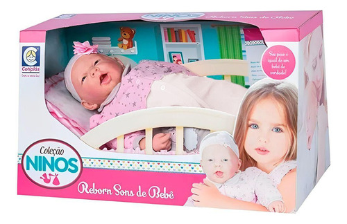 Boneca Ninos Reborn Boca Aberta Menina 2211 - Cotiplás