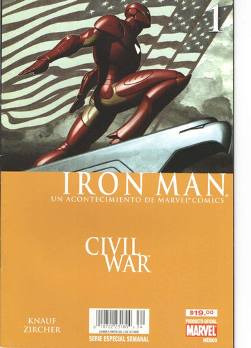 Comic Marvel Iron Man Civil War 1 Español Televisa