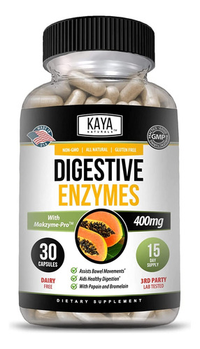 Kaya Naturals Enzimas Digestivas Con Prebiticos Y Probiticos