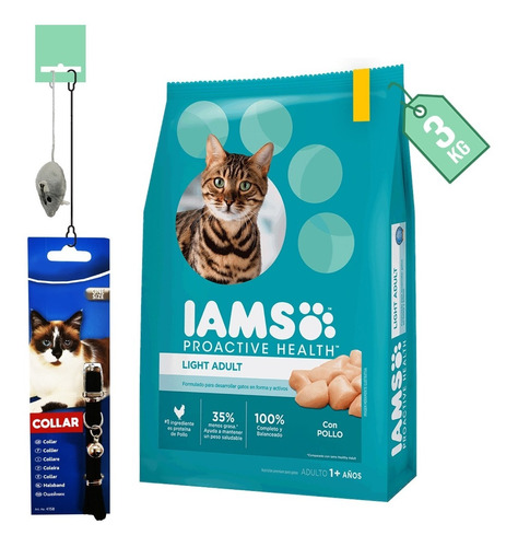 Alimento Iams Gato Adulto Light 3 Kg 