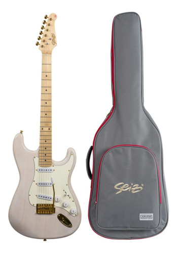 Guitarra Seizi Vintage Shinobi Sss White Blonde Com Bag