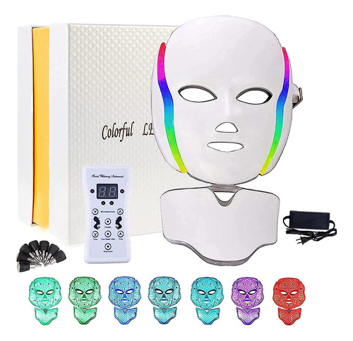 Máscara Facial Led 7 Colores Blanqueamiento Piel Terapia