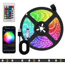 Comprar Tira De Luces Led De 5m Rgb Bluetooth Con Control Por App Inteligentes Música App Control Para Cuarto Tv Bar Habitación Gaming Fiesta Decoración De Interior