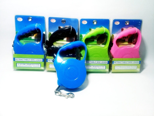 Correa Retráctil De Perro 5m Largo Max 15kg Seguridad Mascot Color Rosa