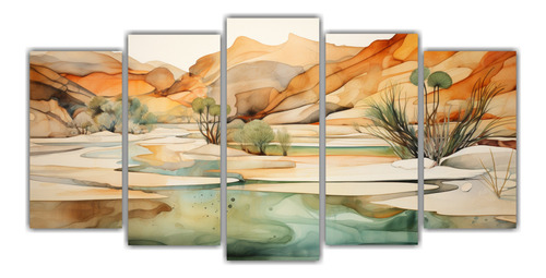 200x100cm Artes De Pared Colores Textura Oasis Desierto Sere