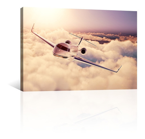 Cuadro Decorativo Aviones Canvas Avion Volando Sobre Nubes