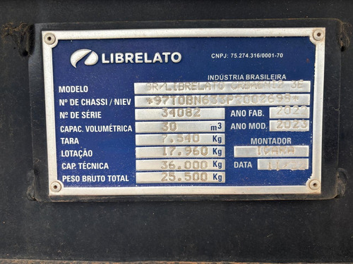 Carreta Caçamba Basculante 2023 Librelato 30m