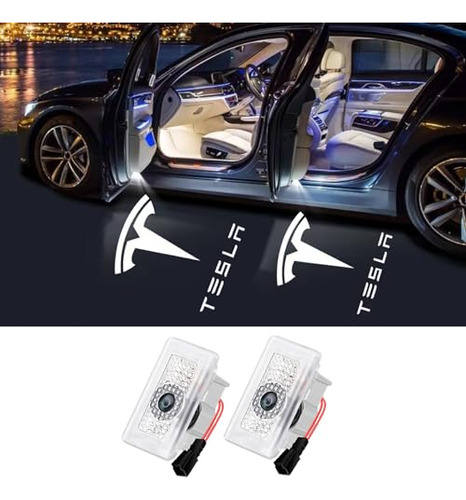 Auyneas Never Fade For Tesla Car Door Led Logo Ligth For Tes