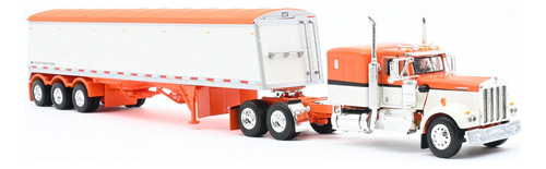 Tráiler Escala 1/64 Kw W900a Remolque Tolva 3 Ejes 60-1265 Color Naranja