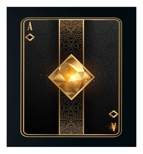 Vinilo 45x45cm Carta Oro Poker Diamante Negro Naipe